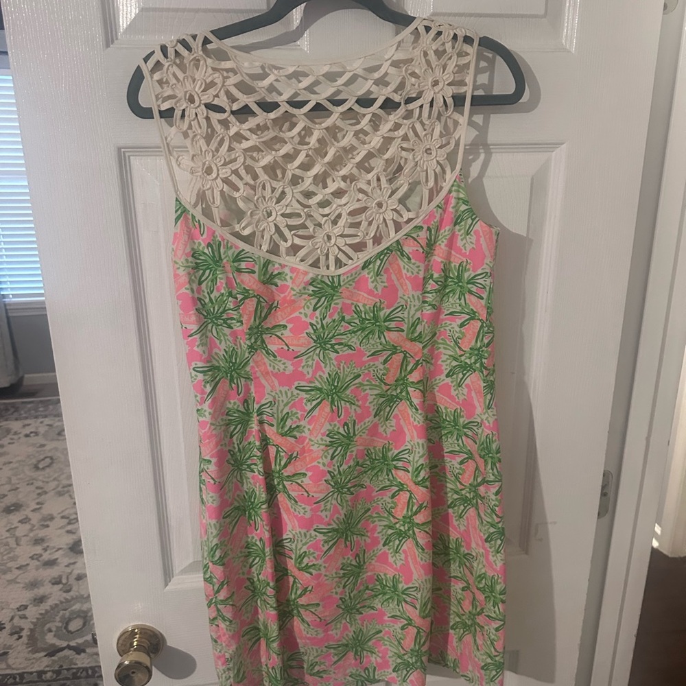 Lilly Pulitzer Pink Tropical Palm-Print Mini Dress absolutely gorgeous - Picture 4 of 4